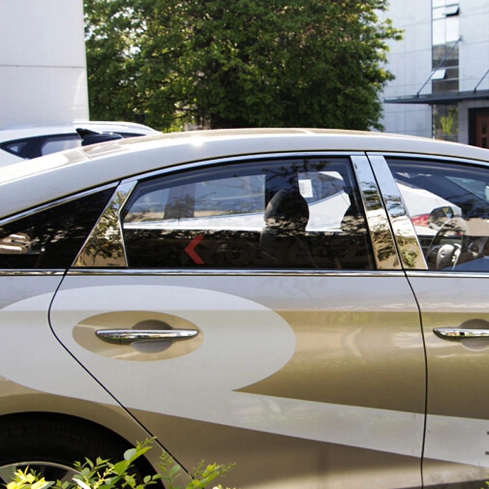 Для hyundai Sonata нержавеющая сталь для окон автомобиля центр столба Отделка Декоративные молдинги Авто внешние аксессуары