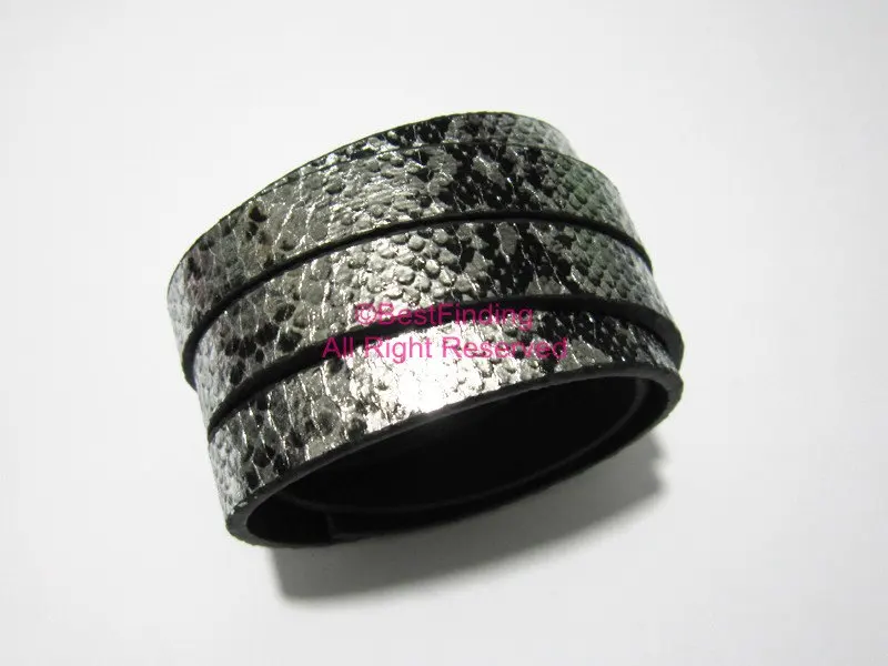 10x2mm Silver snake leather cord 10mm Flat | Украшения и аксессуары