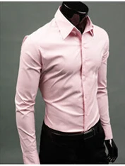 17 цветов мужские формальные Яркие Рубашки мужские slim fit мужской костюм одежда Топ распродажа - Цвет: 5