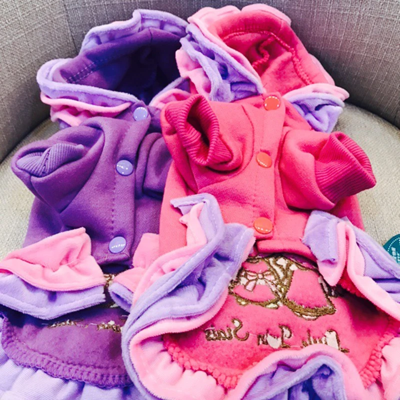Hot Sale Fashion Double Star Baby Winter Pet Dog Clothes Plus Velvet Clothing For Small Large Coat Jackets for chihuahua | Дом и сад
