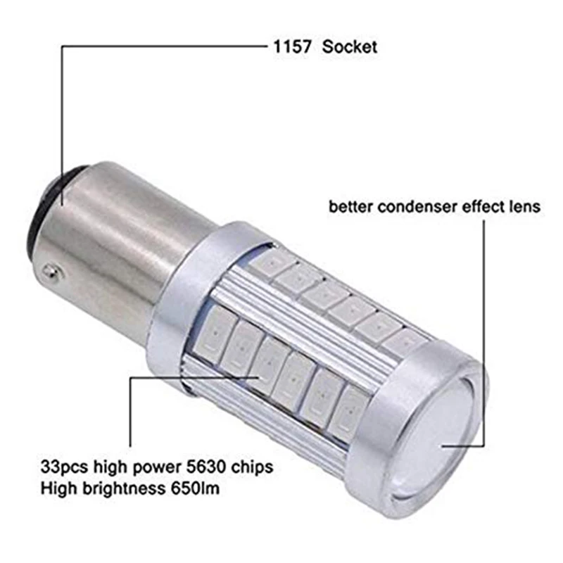 Красный 1157 P21/5w Bay15d супер яркий 33 Smd 5630 5730 светодиодный фонарь противотуманная