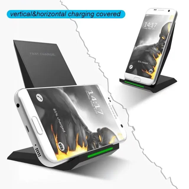 Вертикальная подставка быстрая Беспроводная зарядка для Galaxy S8 S8plus S7 S7edge Note 5