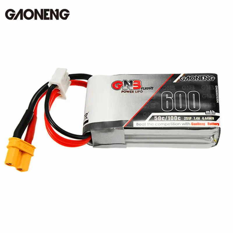 Оригинальный GAONENG GNB 7 4 в 600 мАч 2S 50C Lipo аккумулятор XT30 разъем для FPV Racing RC дроны
