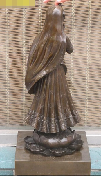 WBY 003276 24 "подписанный wumageqi Swami Чистая Бронзовая статуя lotus base Krishna индийский