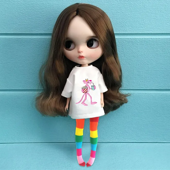 2 шт./компл. 30 см Blyth doll Одежда Мода футболка джинсы чулки носки для рубашки Барби 1/6