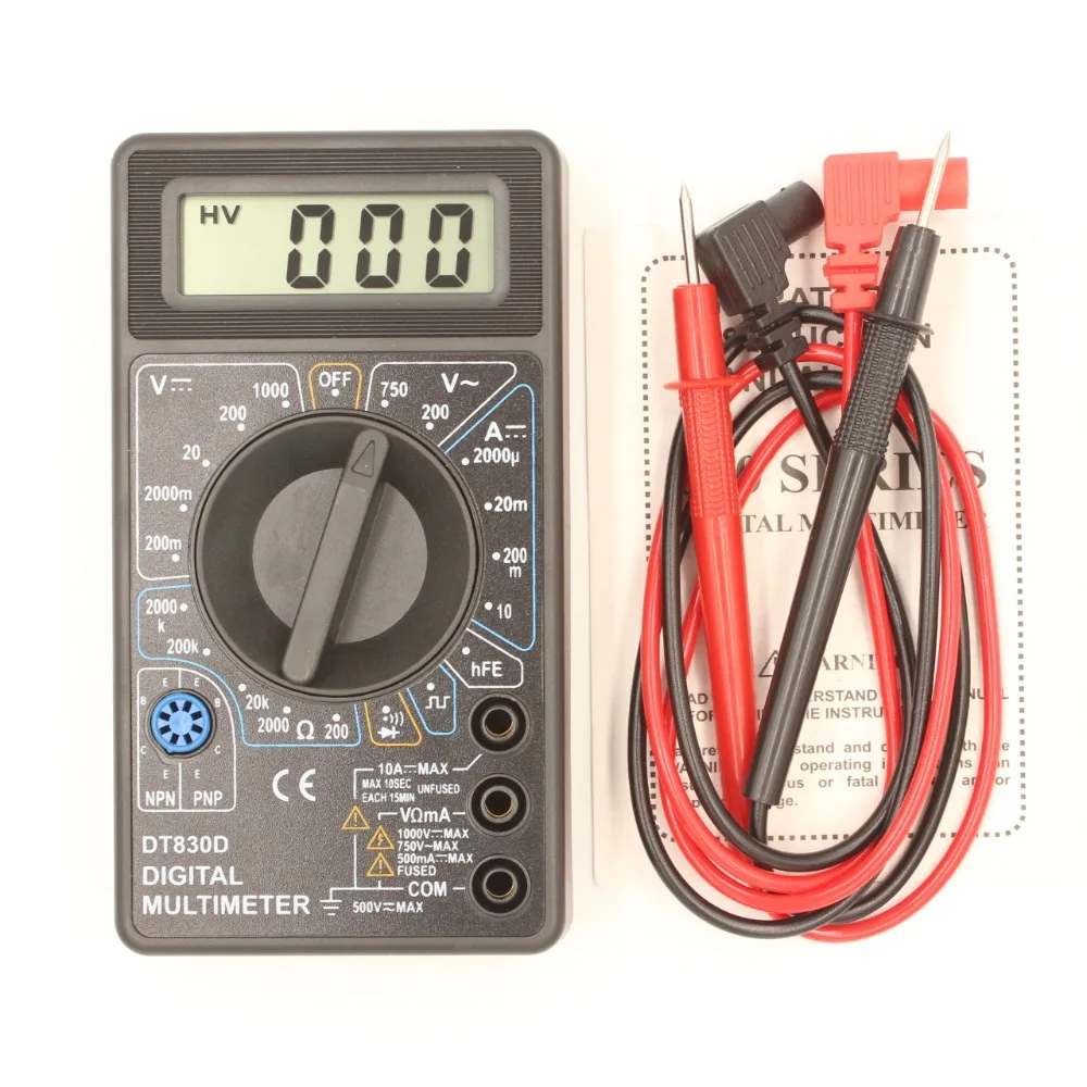 WHDZ DT 830D Мини цифровой мультиметр с зуммером защита от перегрузки защитное