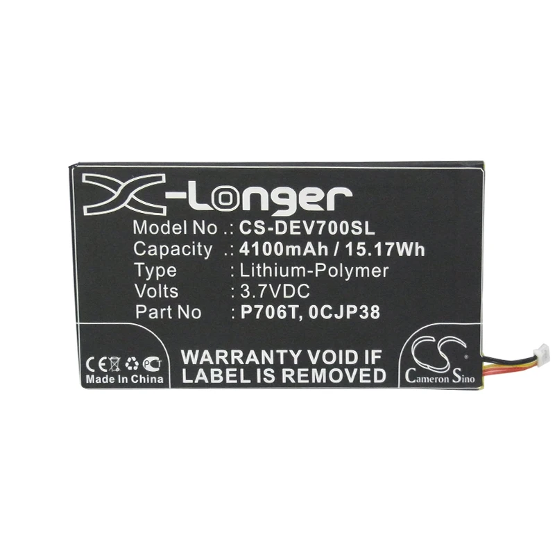 Аккумулятор Cameron Sino 4100 мАч для DELL Venue 7 3740 8 3830 3840 T02D 0CJP38 0DHM0J 0YMXOW P706T|Цифровые