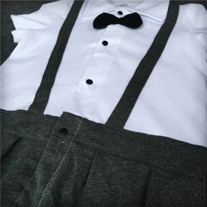 Детский комбинезон летний клетчатый с отложным воротником для мальчиков и