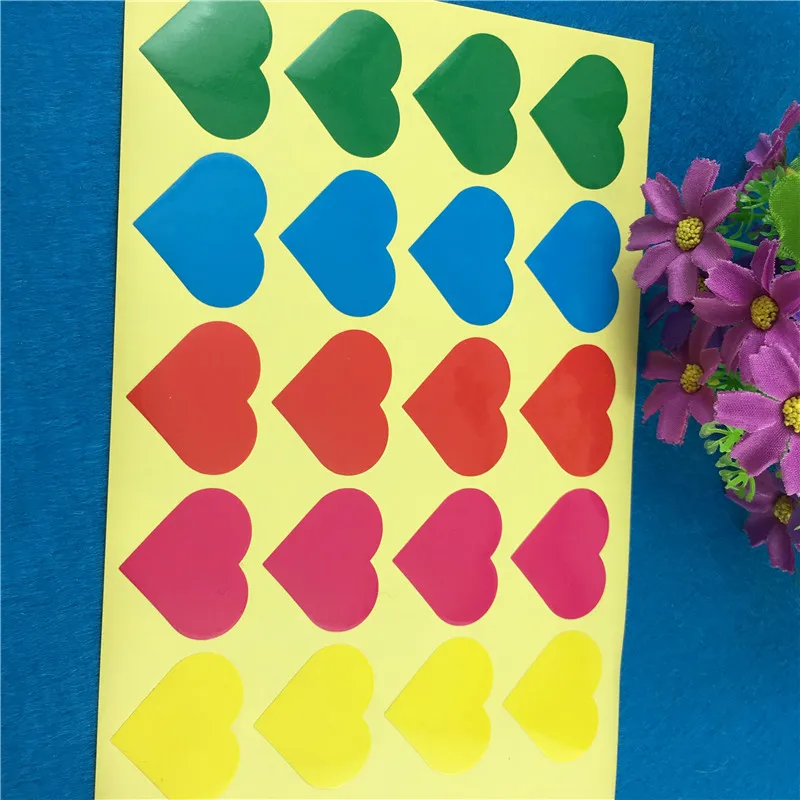 200PCS/Lot Vintage Style Heart Shaped Self-Adhesive Kraft Paper Stickers For Party Greeting Card Decoration Label Seal | Дом и сад
