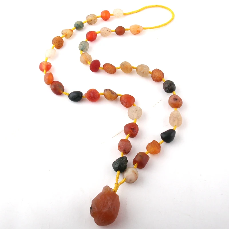

New Fashion Natural Stone Bead Knotted Jewelry Multi Gobi Agat Necklace Dropship