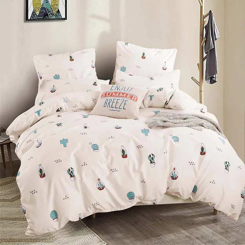 T1017 Alanna Printed Solid bedding sets Home Bedding Set 4-7pcs High Quality Lovely Pattern with Star tree flower - Цвет: T1017