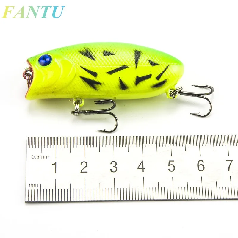 FANTU Popper Fishing Lure 11g/5.5cm Artificial Hard Top Water Pooper With 8# Hook Tackles 5PCS | Спорт и развлечения