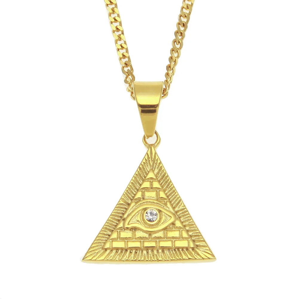 Мужская винтажная подвеска пирамида из нержавеющей стали высокое качество 2018|eye