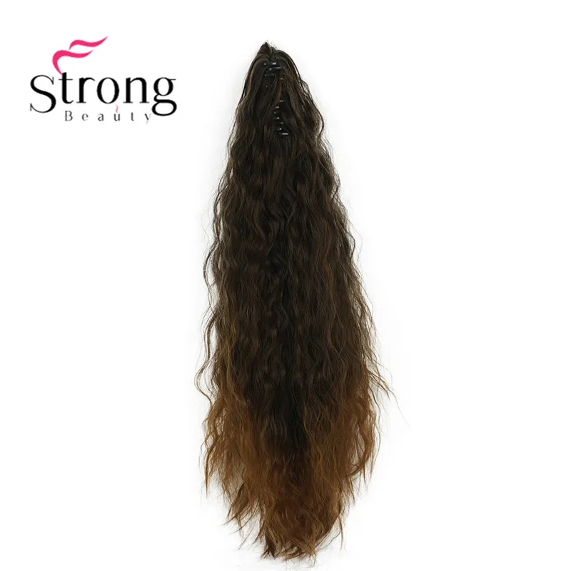 StrongBeauty 24 ''6 цветов синтетический конский хвост Кудрявые Волнистые коготь наращивание волос клип на шнурке шиньон