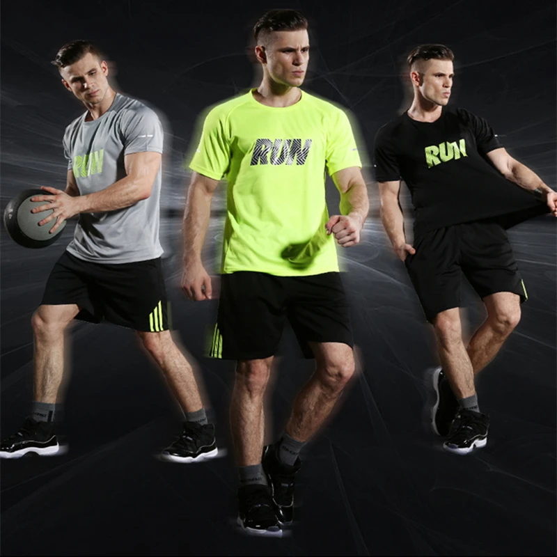 Vansydical мужские спортивные костюмы быстросохнущие футболки для спортзала и бега +