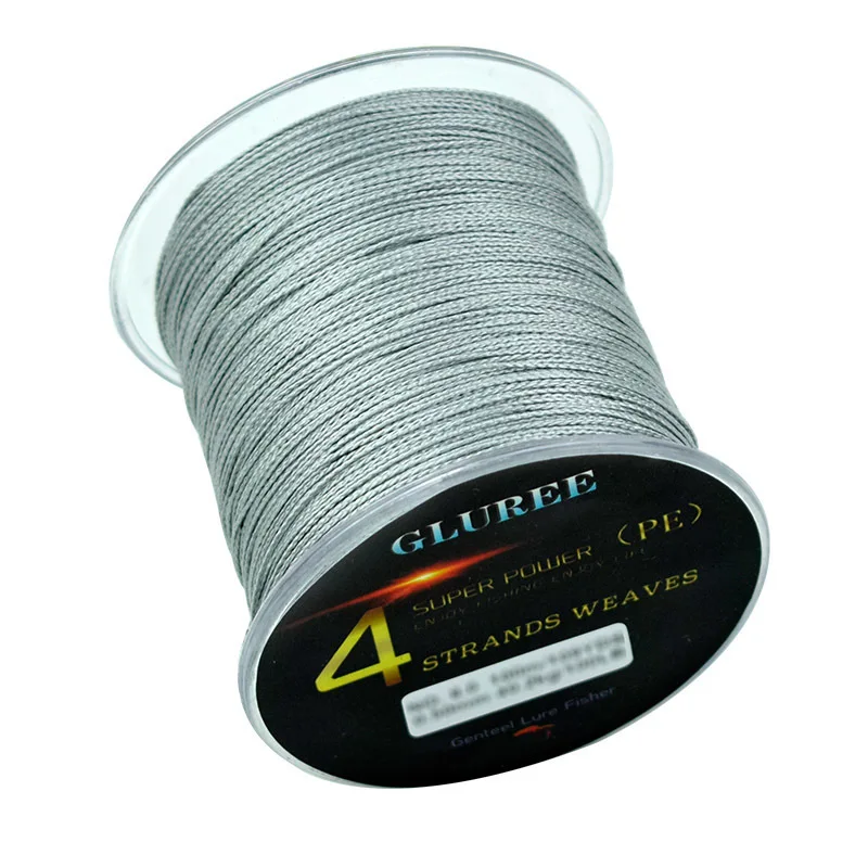 Light Gray GLUREE 500m547 ярдов 4 стойки PE леска плетеная леска PE многофиламентная леска супер сильная высокое качество 15LB-50LB - Цвет: Light Gray