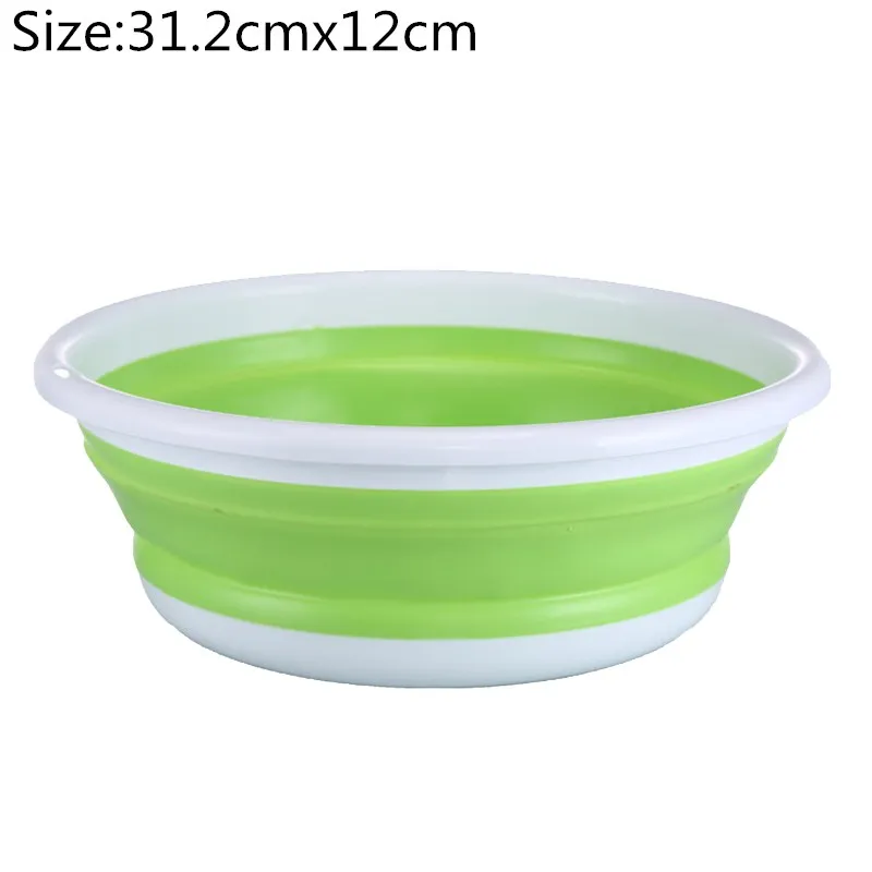 green 31.2cmx12cm Многофункциональное складное ведро, портативное складное ведро для ног, складной умывальник для путешествий за рубежом, умывальник, Открытый походный инструмент - Цвет: green 31.2cmx12cm