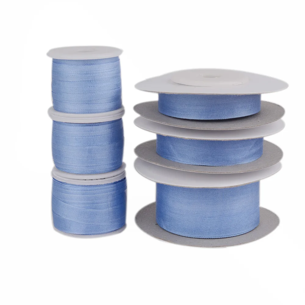 Французская синяя 100% натуральная шелковая лента для вышивки ручная работа