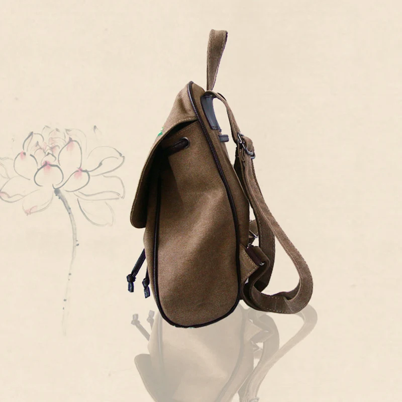 LADSOUL Модный женский холщовый рюкзак в китайском стиле Женский универсальный с