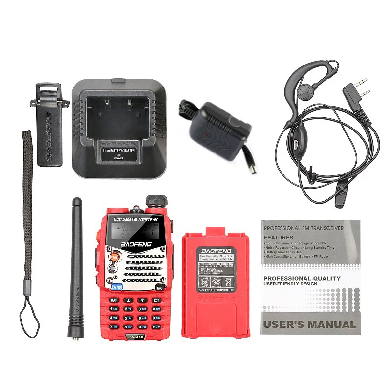 Baofeng UV5RA рация Dual Band УФ 5RA УКВ двустороннюю Любительское радио UV красный ручной