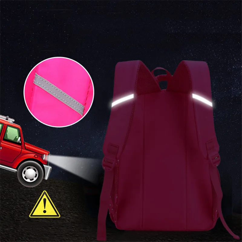 

Cute School Bags backpack Reflective strip design kids Princess Schoolbags High capacity Rucksack travel bags