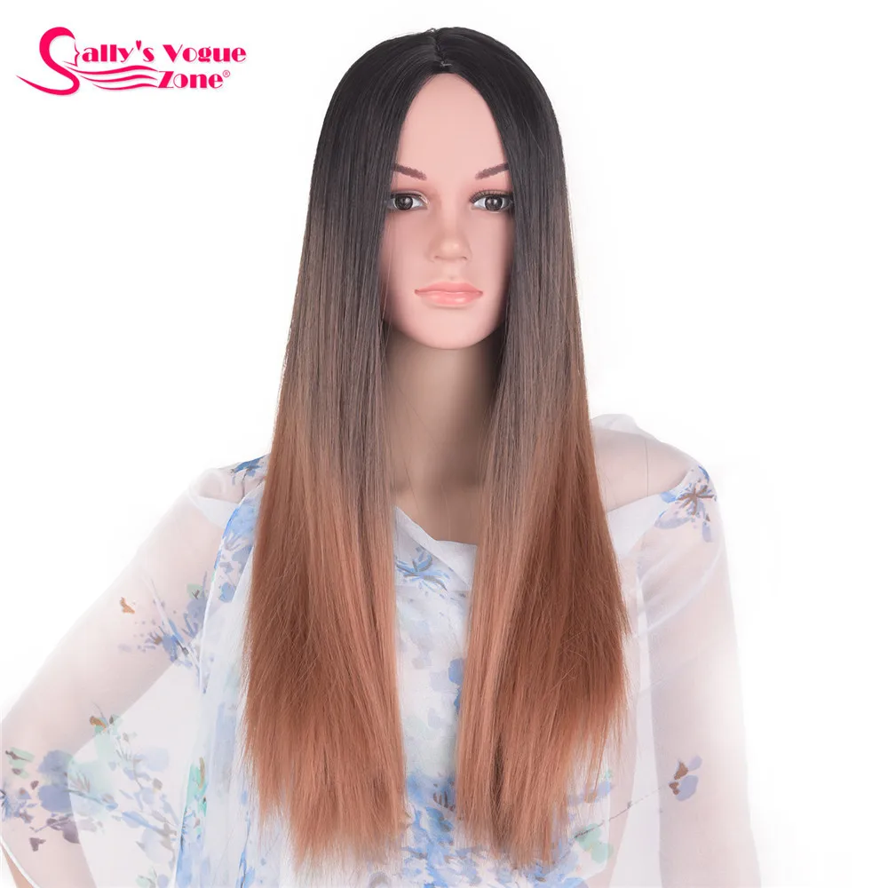 Sallyhair термостойкие 24 дюймов длинные волнистые косплей синтетические парики 280 г Омбре черный серый фиолетовый парик без кружева для женщин