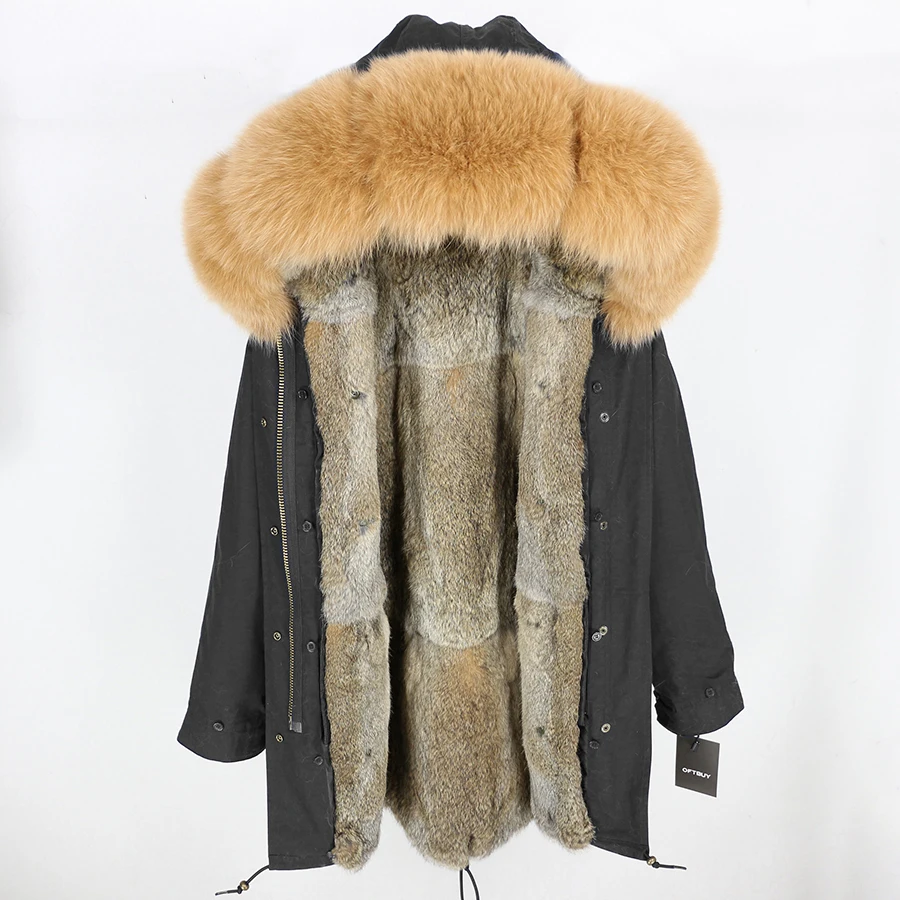 13 OFTBUY, зимняя женская куртка, пальто из натурального меха, длинная парка, Воротник из натурального Лисьего меха, капюшон, подкладка из кроличьего меха, толстая теплая верхняя одежда, бренд - Цвет: 13