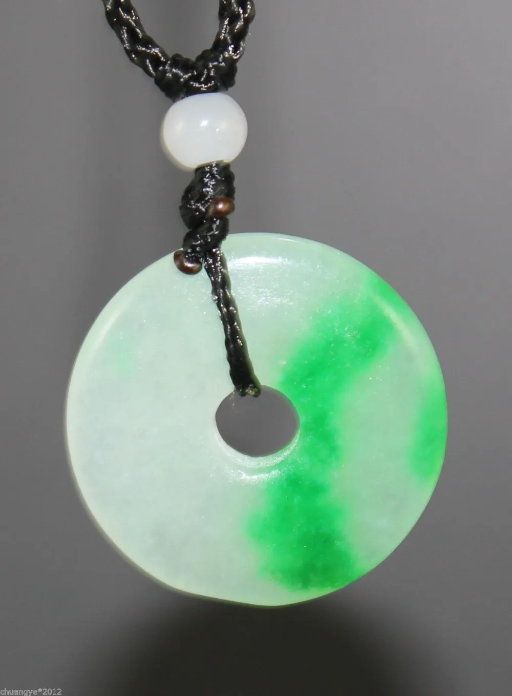 Chinese natural jade hand-carved Harmony pendant Good luck necklace | Дом и сад