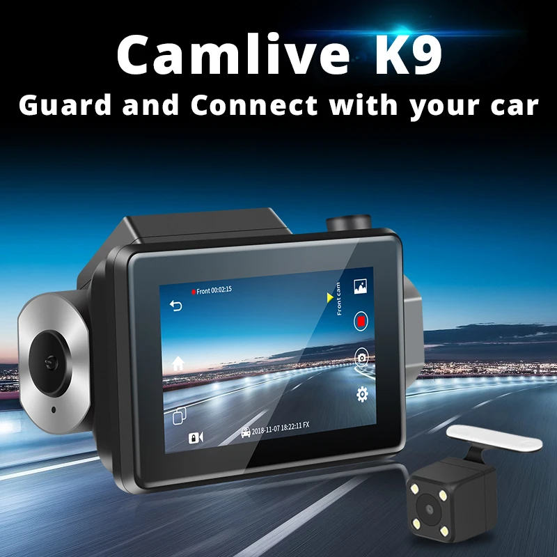 Camlive K9 3G dash camera 3 0 IPS сенсорный экран RAM512MB и ROM4GB скрытый автомобильный
