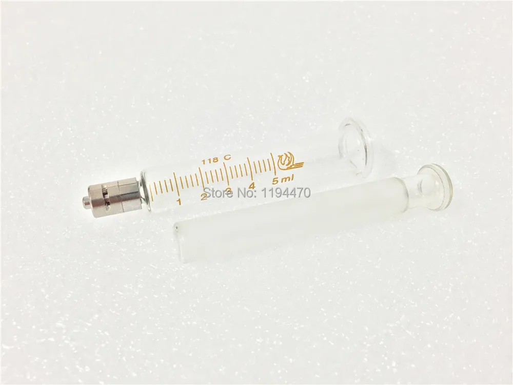 1 шт./лот 5 мл 5cc стеклянный шприц Luer Lock Head многоразовый инжектор лабораторная