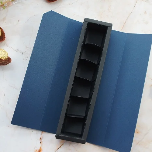 only 10pcs blue box 22,5*4*3,5 см Глубокий сапфир синий красный 10 наборов бумажная коробка для шоколада на День святого Валентина Рождество День Рождения Вечеринка свадебные подарки упаковка - Цвет: only 10pcs blue box