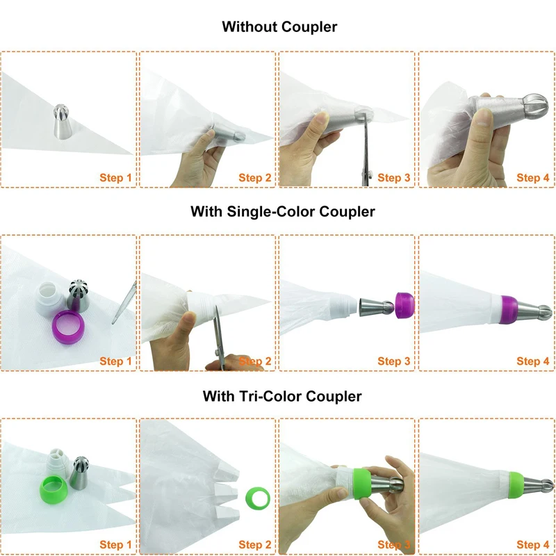WALFOS 3 шт./компл. Кондитерские насадки шара Обледенение изделия наконечники кекс