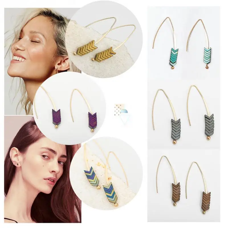 Простые очаровательные модные богемные женские Геометрические Винтажные серьги