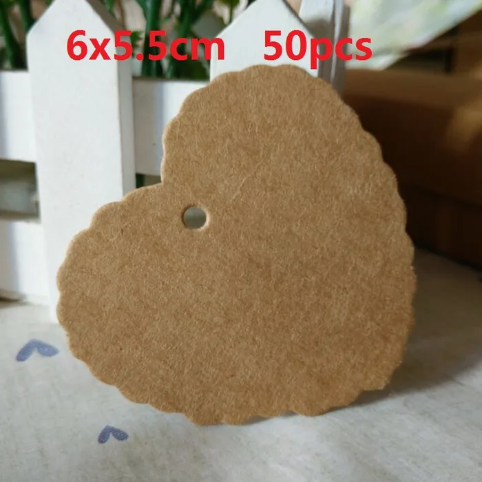 6x5.5cm 50pcs 50-100 шт. DIY этикетки из крафт-бумаги Винтаж Свадебные Декоративные Бирки гребешок этикетка чемодан Свадебные украшения для столовый Багаж Метки - Цвет: 6x5.5cm 50pcs