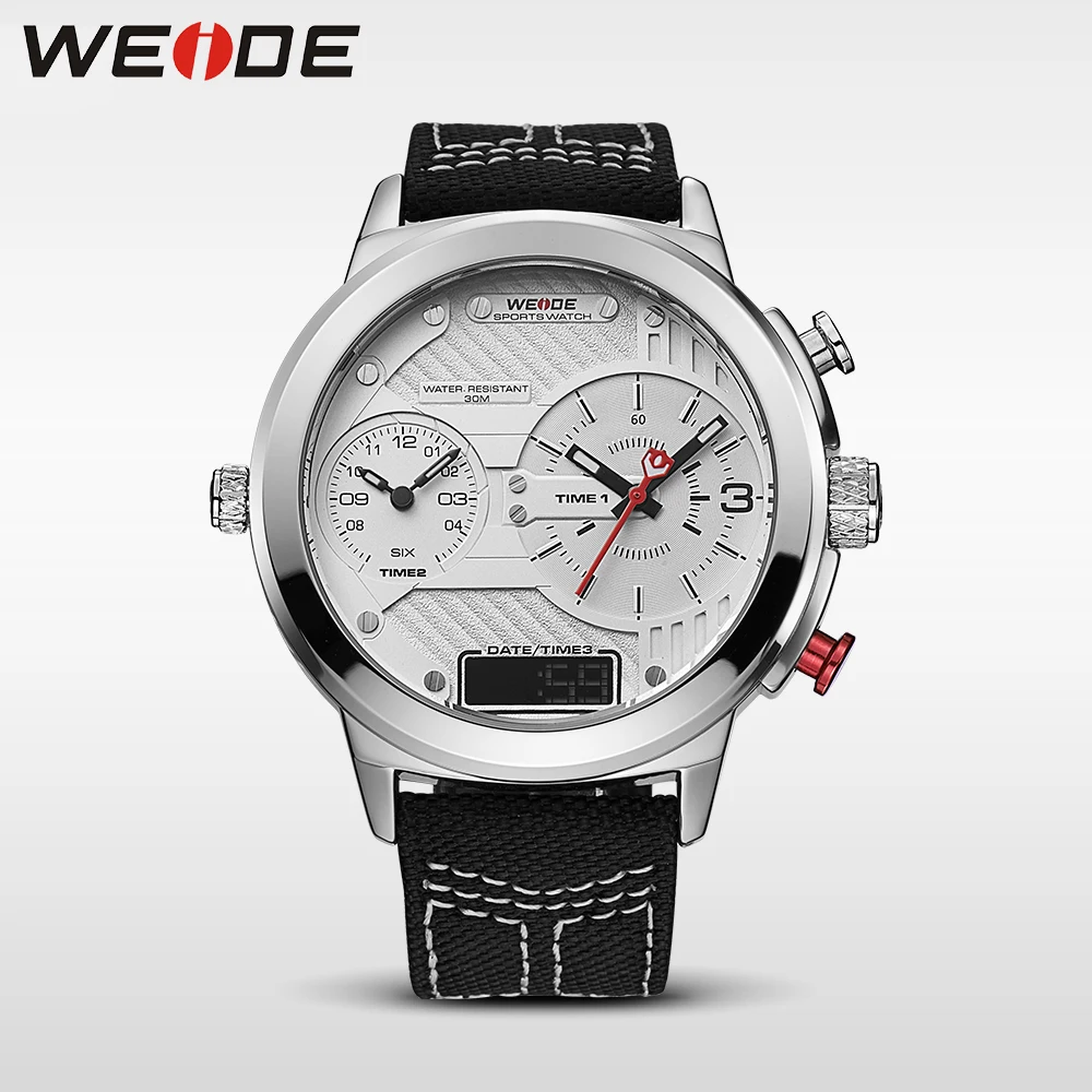 WEIDE Подлинная люксовый бренд мужской нейлоновый ремешок Спортивные цифровые