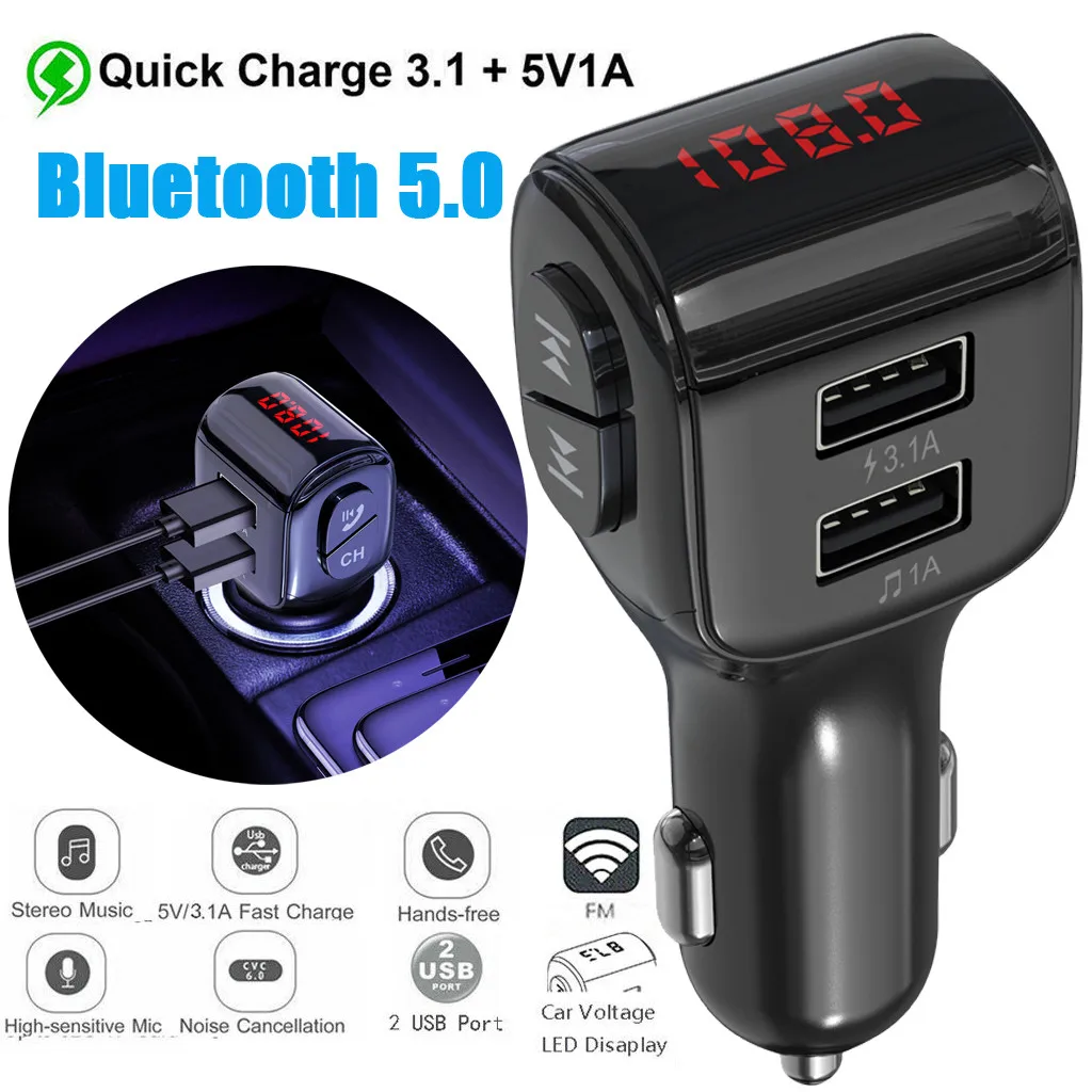 Автомобильный беспроводной передатчик fm-радио адаптер USB двойное Bluetooth зарядное