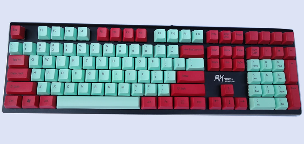 NPKC OEM клавишные колпачки pbt красно-мятный смешанный ANSI макет 61 клавиши 87 клавиш 108 клавишей для переключатели Cherry MX механической клавиатуры
