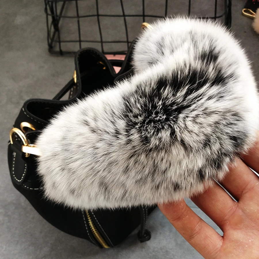Luxury Rabbit Hair Bag Strap Women Color Plush Belts Female Handbag Casual Accessories Purse Detachable Brand Straps | Багаж и сумки