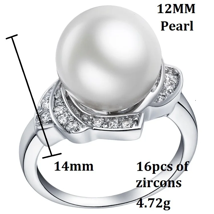 Скидка 40% обручальные кольца для женщин Имитация жемчуг серебро Цвет Свадебные