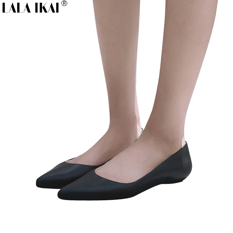 LALA IKAI/обувь на плоской подошве острый носок Slip on мелкой ПВХ прозрачная обувь