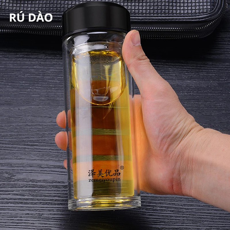 Бутылка для воды RUDAO в деловом стиле стеклянная бутылка с фильтром заварки чая из