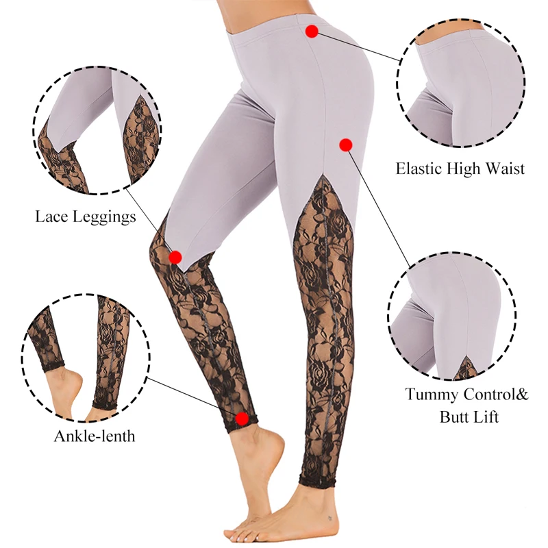 Vertvie 2019 Fashion Women Lace Skinny Pants Yoga Sport Leggings Trousers Gym Tights Running Workout Fitness | Спорт и развлечения