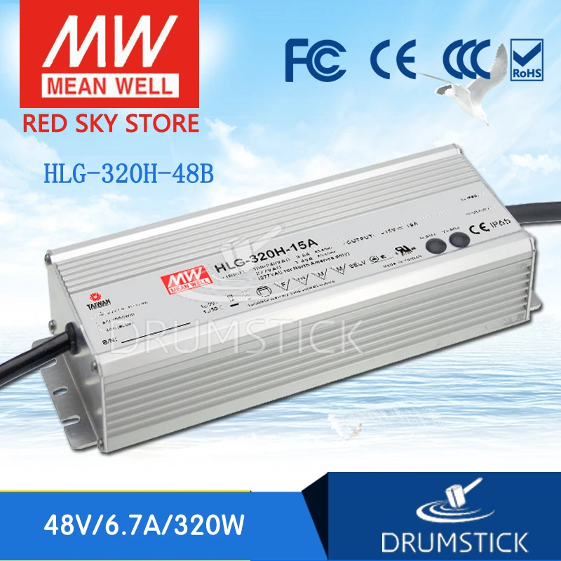 Бренд MEAN WELL представляет HLG 320H 48B 48V 6.7A meanwell 香. 6 Вт один Выход светодиодный