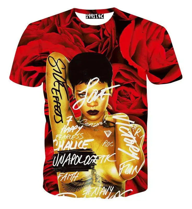 Новое поступление 3D футболка Rihanna 