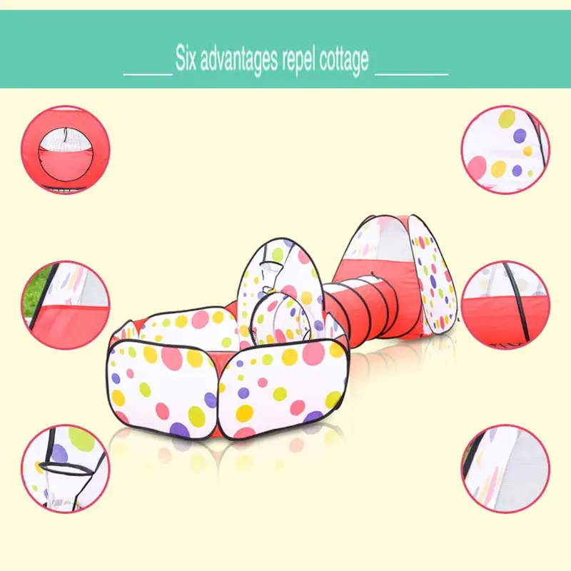 Детский манеж палатка туннель детский игровой домик бассейн-тюбик вигвам 3 шт.