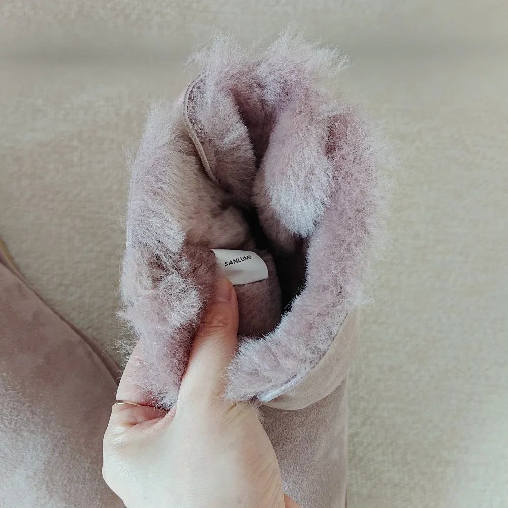 SANLUME/Повседневная зимняя обувь женские зимние ботинки на натуральном лисьем меху