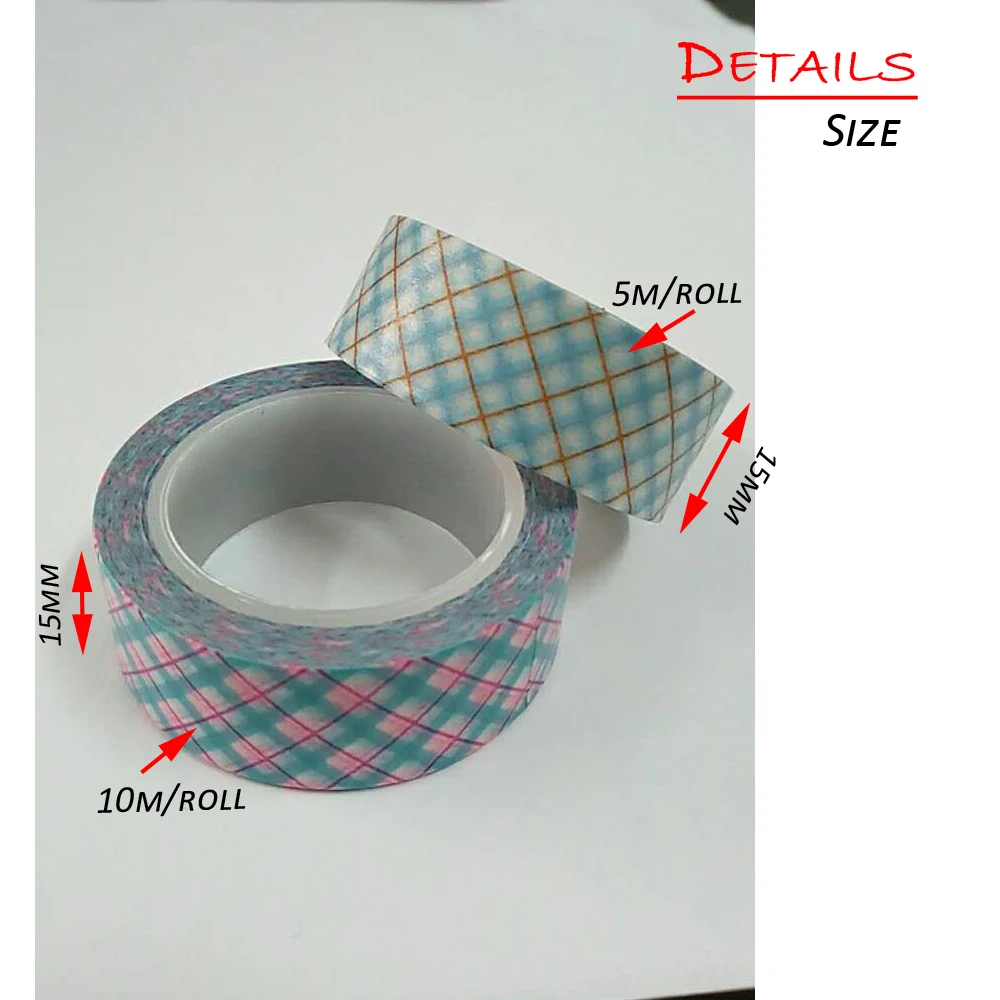 Набор пастельных рисунков в клетку 1 5-дюймовая Васи-лента 2 рулона коробке