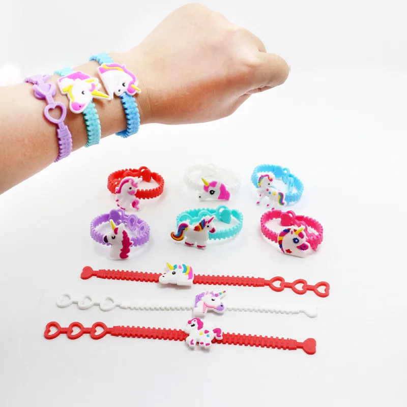 U Bracelet 2 6 шт. резиновые украшения, свадебный подарок для гостей, персонализированные вечерние сувениры единорога для детей, сувениры для детского душа, свадебные сувениры, подарки - Цвет: U Bracelet 2
