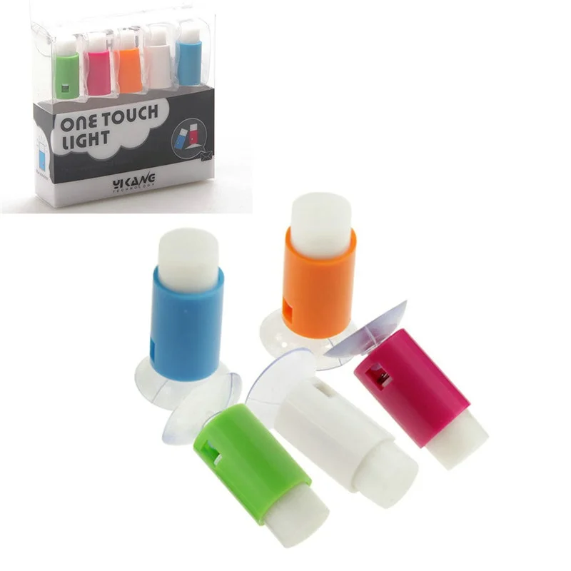 5 шт/лот ПВХ Мини светодиодный ночник нажимная присоска свет настенный