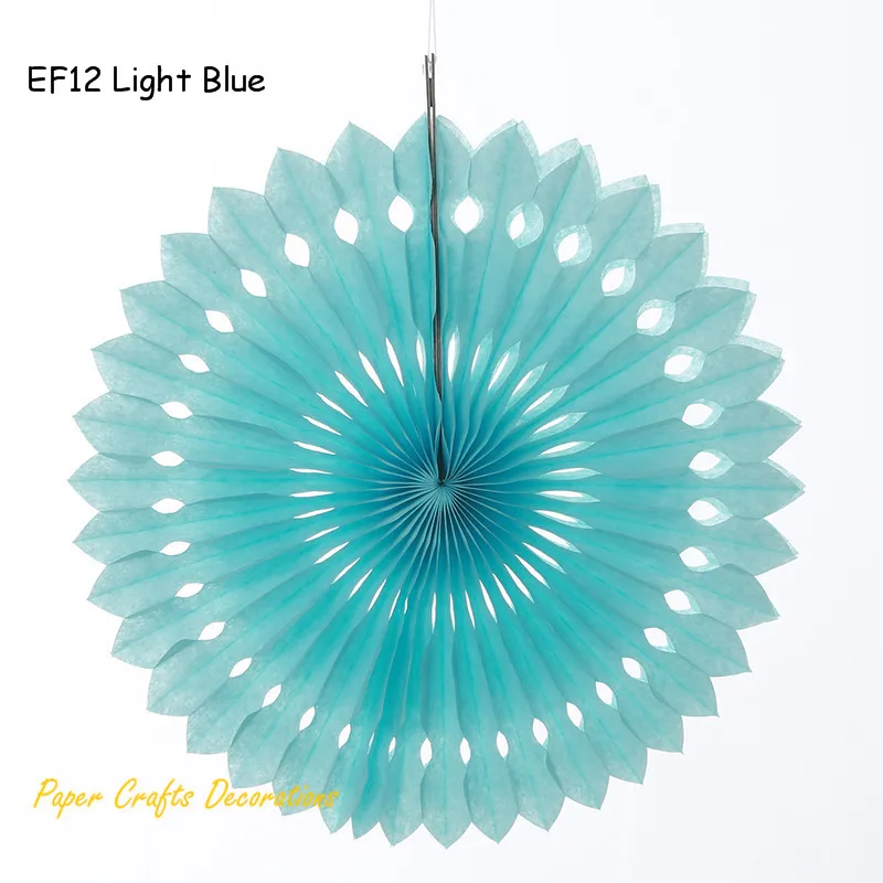 EF12 Light Blue 8/10/12/14/16 дюймов полые ткани Бумага вентилятор цветок флюгеры фон свадьба брак для вечеринки, дня рождения Baby Shower украшения - Цвет: EF12 Light Blue
